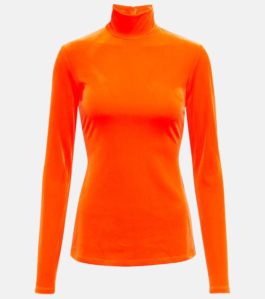 victoria beckham velvet turtleneck top