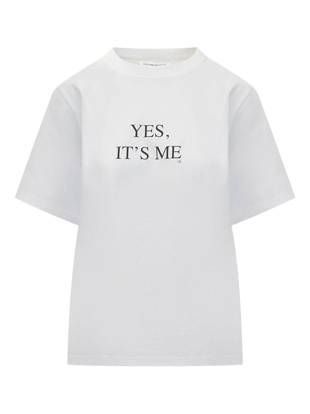 victoria beckham white t-shirt with slogan