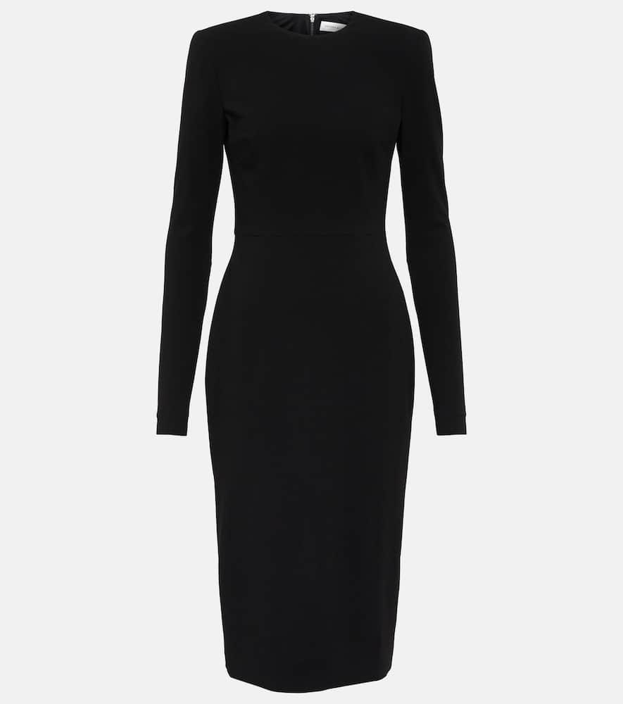 victoria beckham wool crepe midi dress