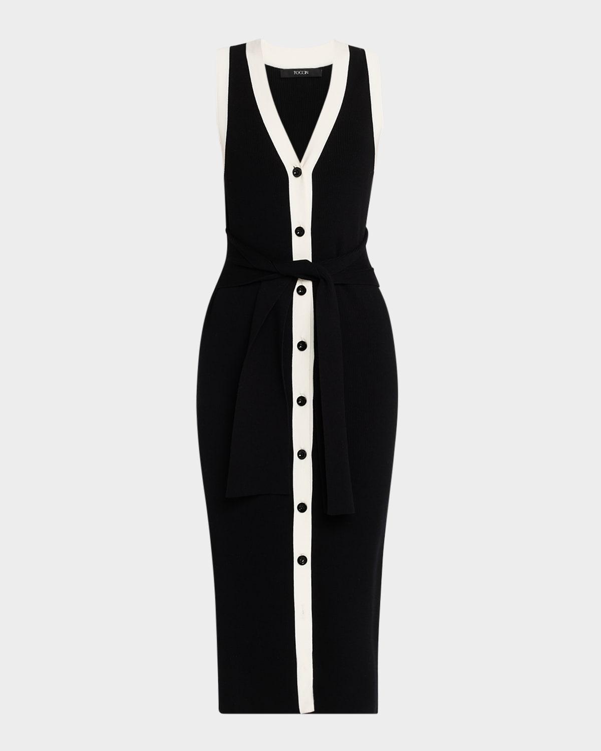 victoria sleeveless tie-front dress