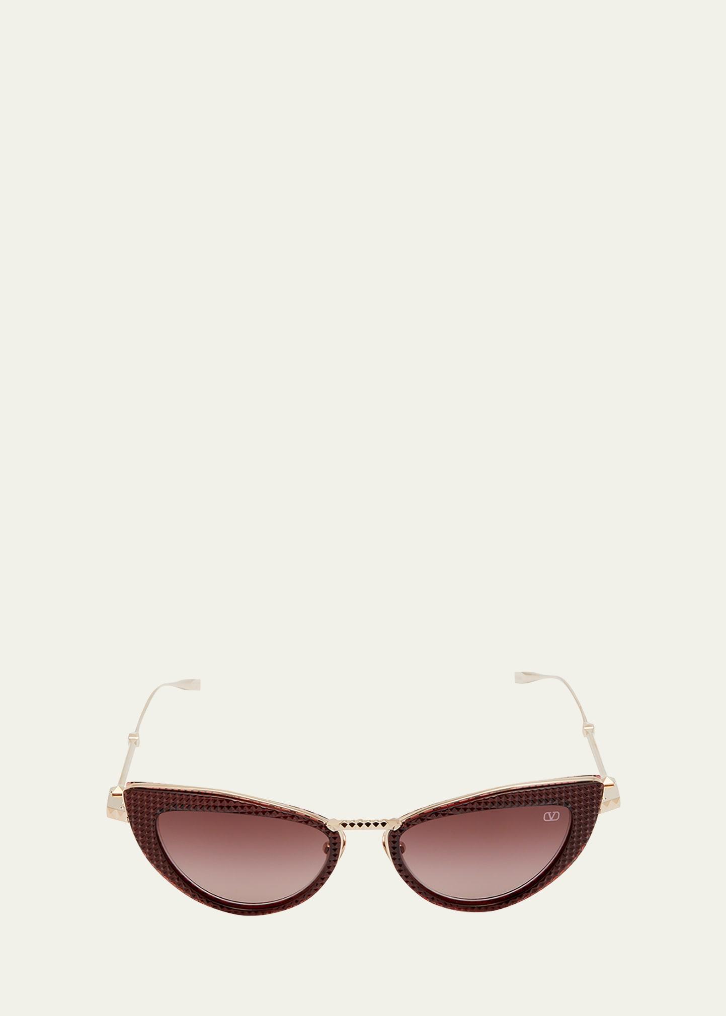 viii titanium & acetate cat-eye sunglasses