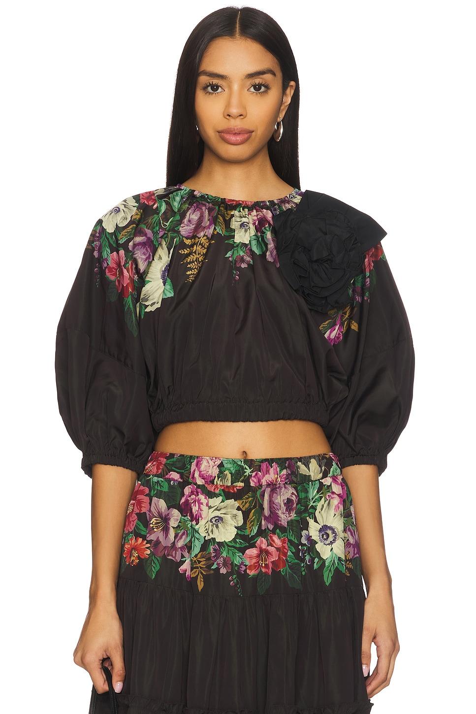 viktoria print bubble cropped top