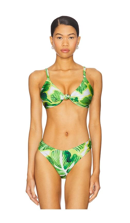 villa fresca vista bikini top in green.