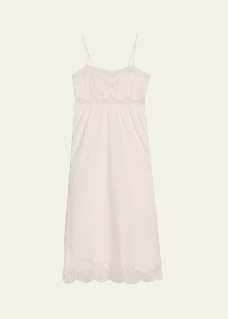 vinca lace-trim midi dress