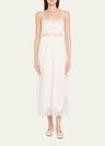 vinca lace-trim midi dress