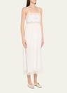 vinca lace-trim midi dress