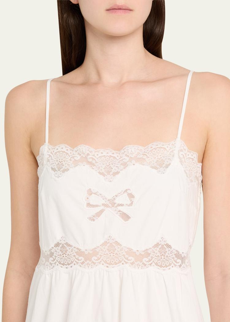 vinca lace-trim midi dress