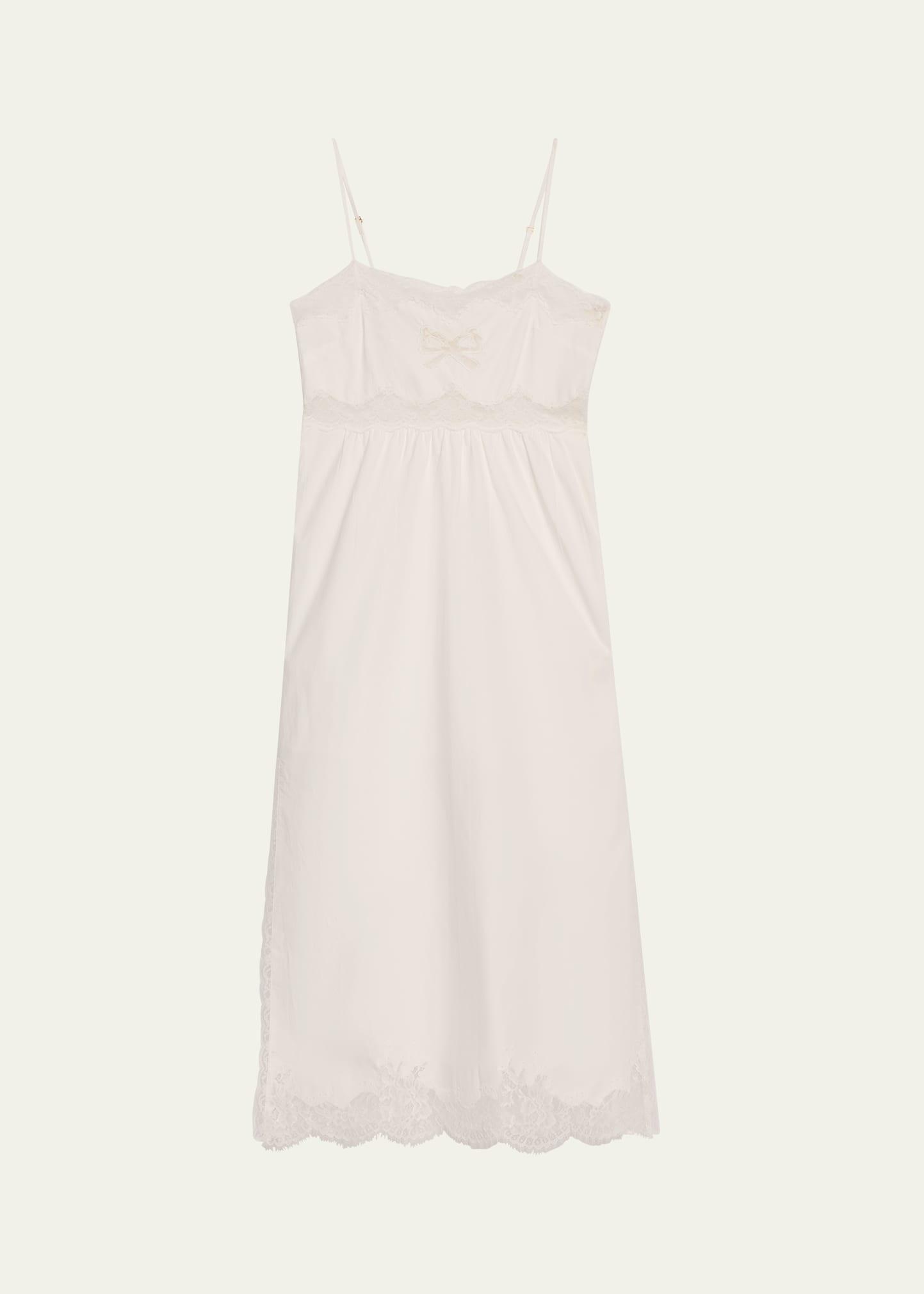 vinca lace-trim midi dress