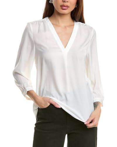 vince camuto 3/4 sleeve v-neck rumple blouse new ivory md