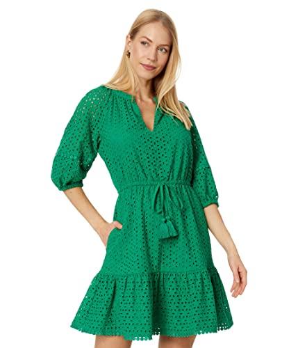 vince camuto eyelet balloon sleeve dress green 14