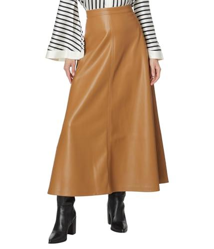 vince camuto women's center seam maxi skirt with tops, desert camel
