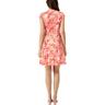 vince camuto women's jacquard cap sleeve fit and flare, pink