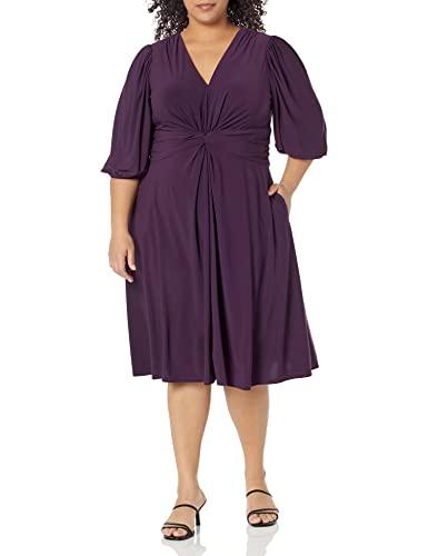 vince camuto women's midi soft stretch dress, plum, 18w
