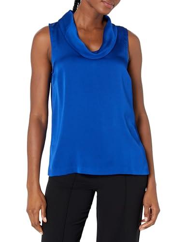 vince camuto women's sleeveless cowl neck top, twilight blue