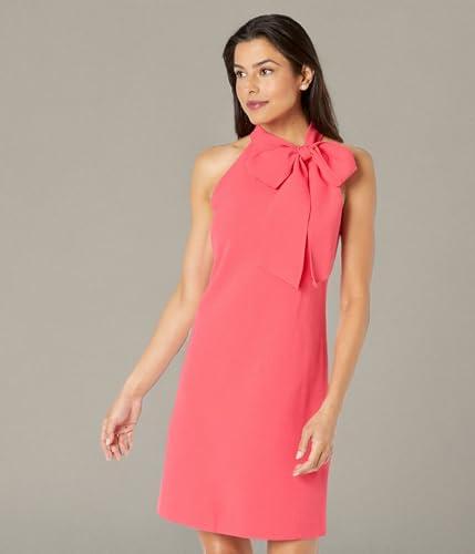 vince camuto women's sleeveless halter tie neck shift mini dress, watermelon, 10