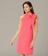 vince camuto women's sleeveless halter tie neck shift mini dress, watermelon, 10