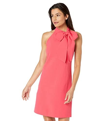 vince camuto women's sleeveless halter tie neck shift mini dress, watermelon, 10