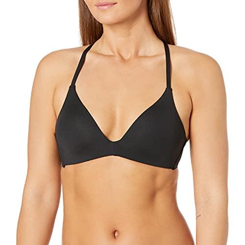 vince camuto women's standard strappy back bikini top swimsuit molded cups, surf shades black, medium