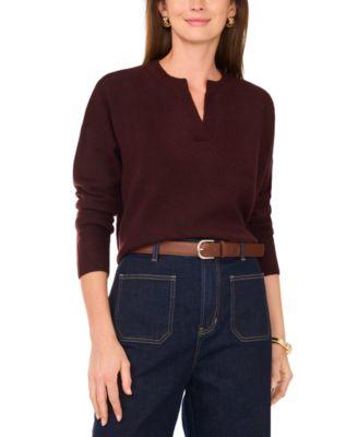 vince camuto womens cozy v neck dropped shoulder sweater