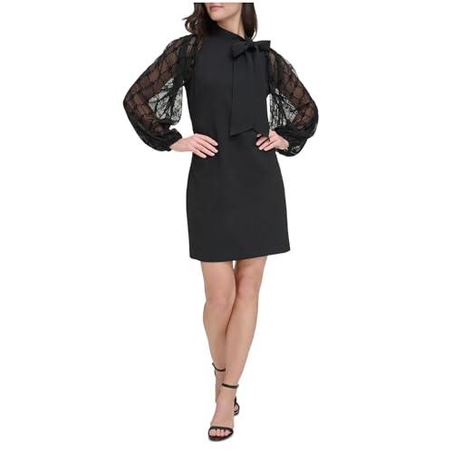 vince camuto womens crepe bow neck sheath dress black 10