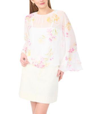 vince camuto womens crewneck blouse