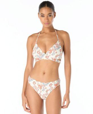 vince camuto womens cross front swim top printed high cut bottoms