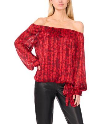 vince camuto womens off shoulder long sleeve top