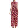 vince camuto womens printed chiffon maxi dress purple 12