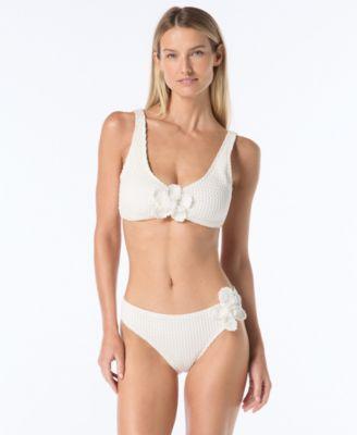 vince camuto womens v neck crochet top high cut bottoms