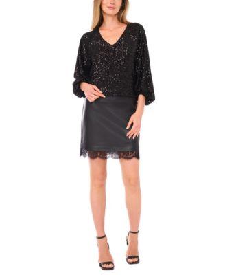 vince camuto womens v neck raglan top