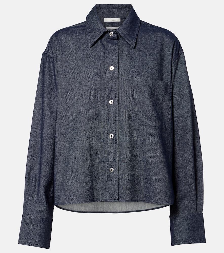 vince cotton and linen chambray shirt