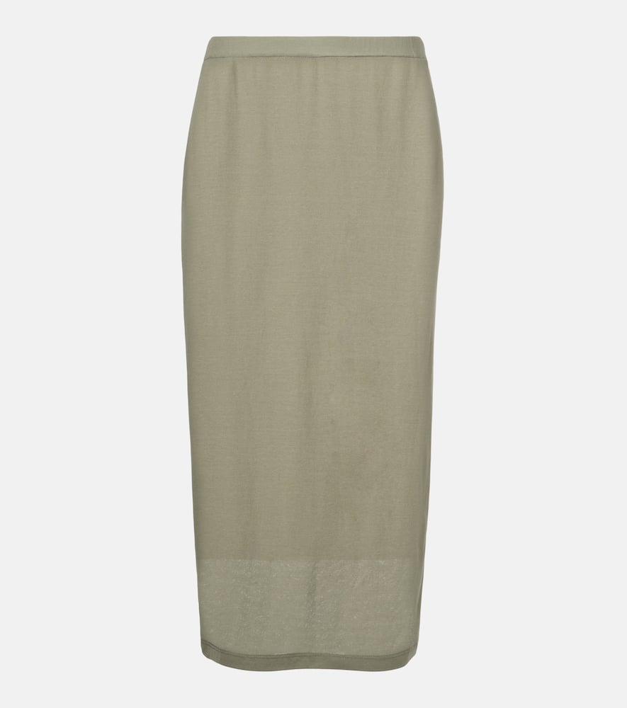 vince cotton midi skirt