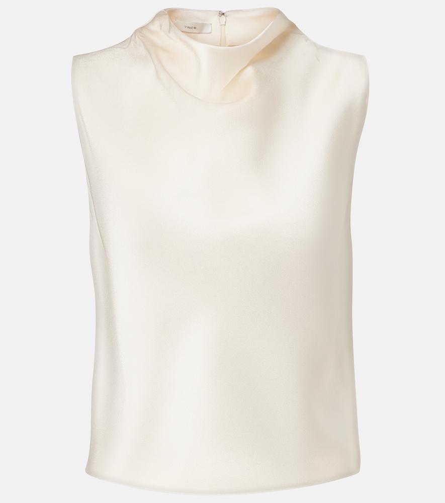 vince cropped satin top