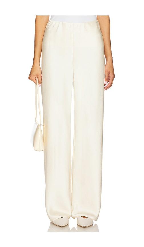 vince fluid bias pant in cream.