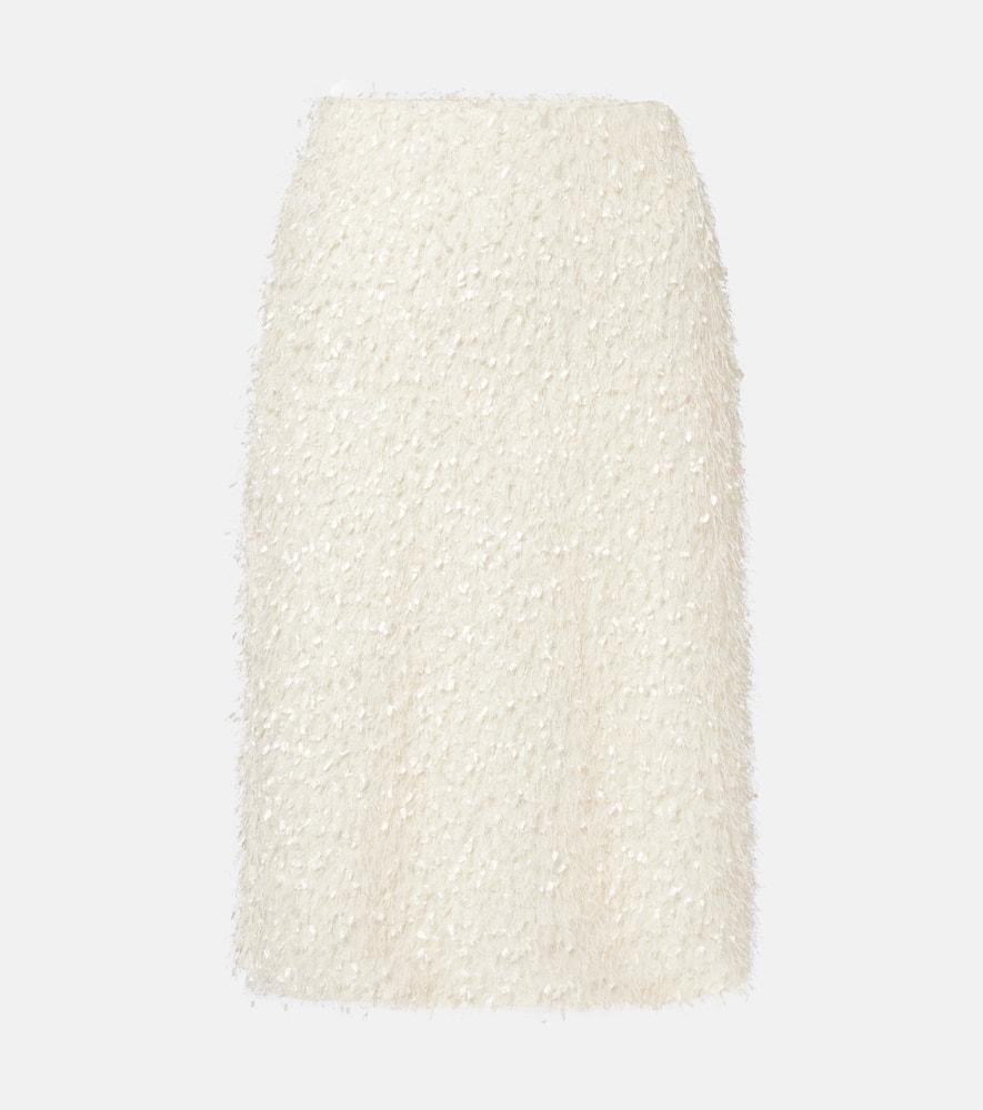 vince fringed midi skirt