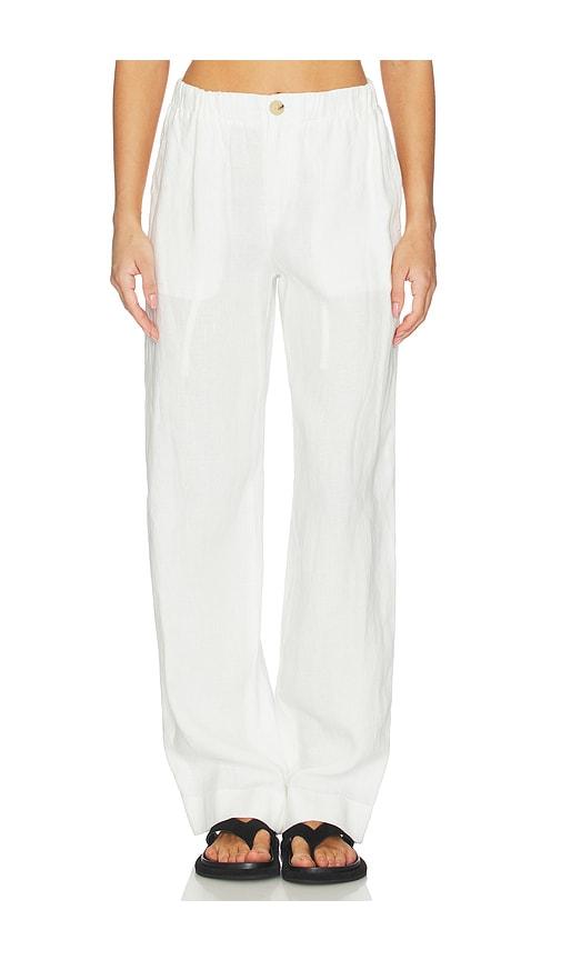 vince hemp utility pant in white.