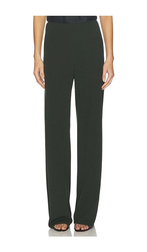 vince high waist bias pant in dark green.