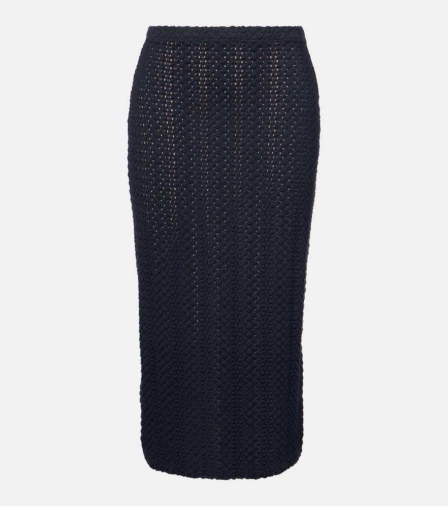 vince knitted cotton pencil skirt