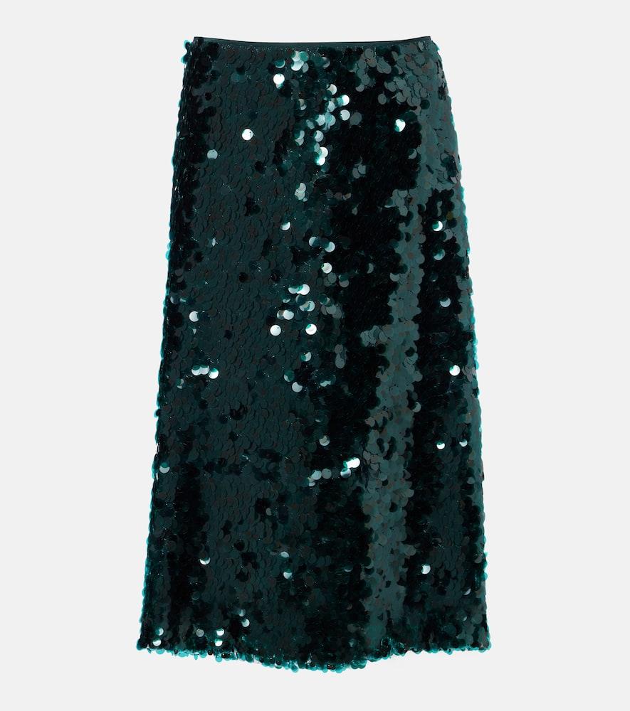 vince lucite sequined midi skirt