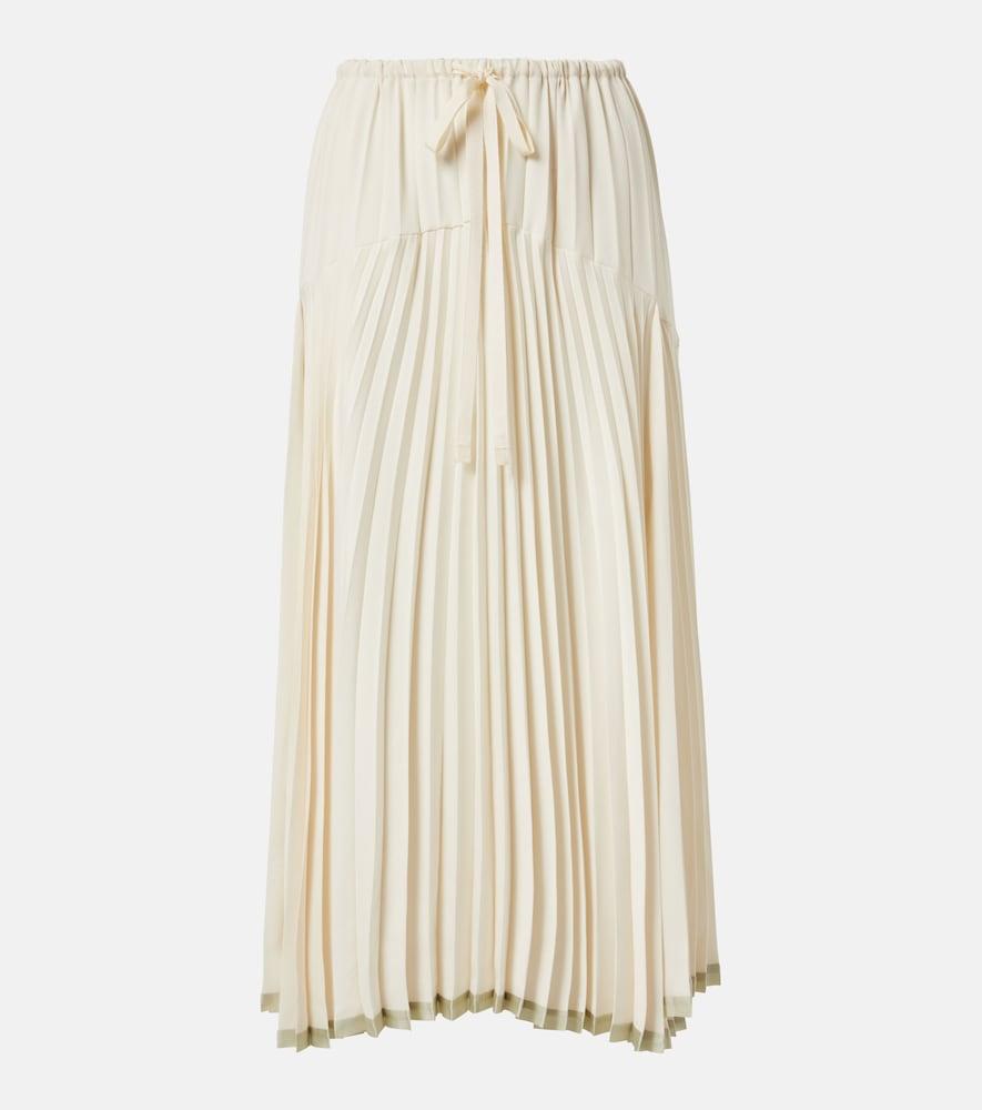 vince plissé tiered midi skirt