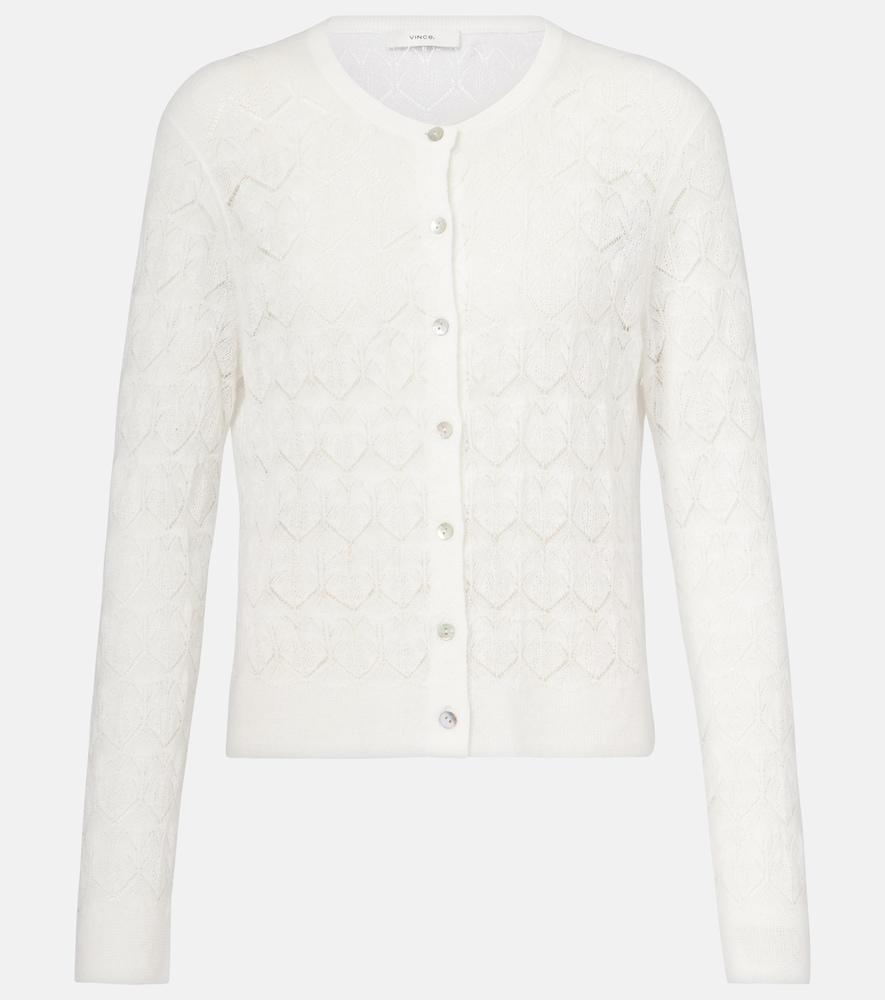 vince pointelle cotton cardigan
