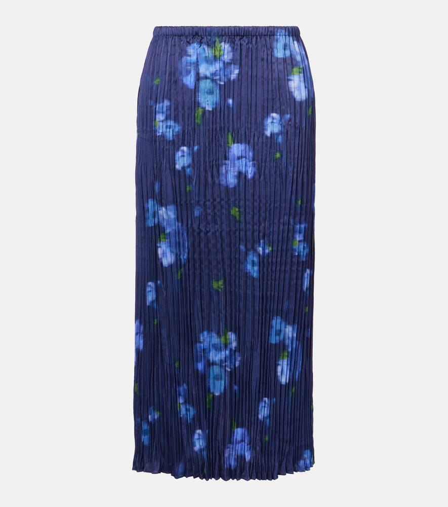 vince poppy blur plissé midi skirt