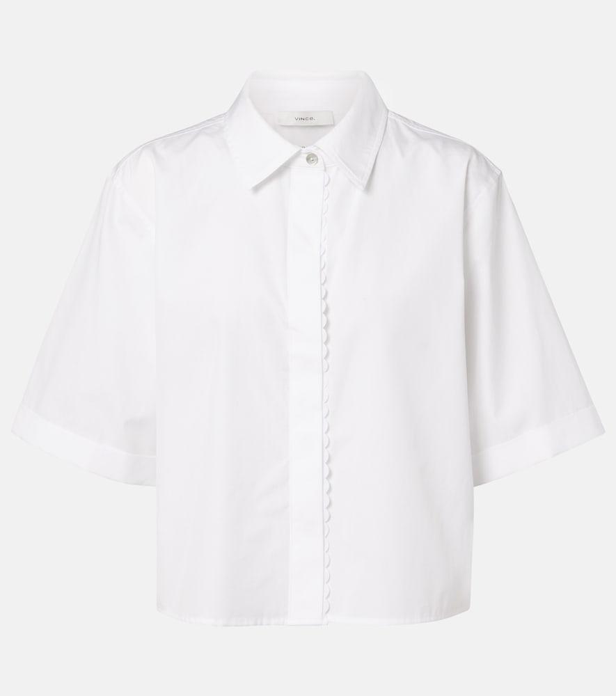 vince scalloped cotton poplin shirt
