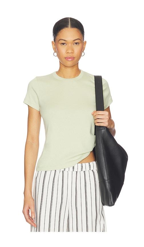 vince shrunken 90s tee in sage.