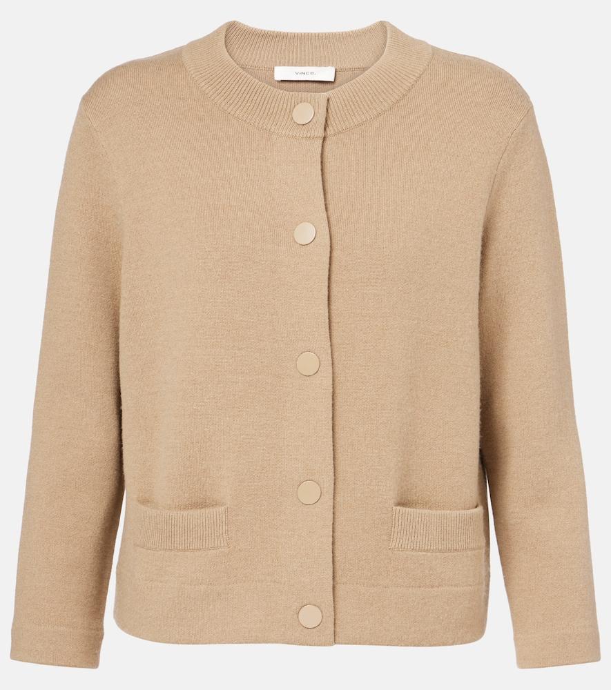 vince shrunken wool and cashmere cardigan