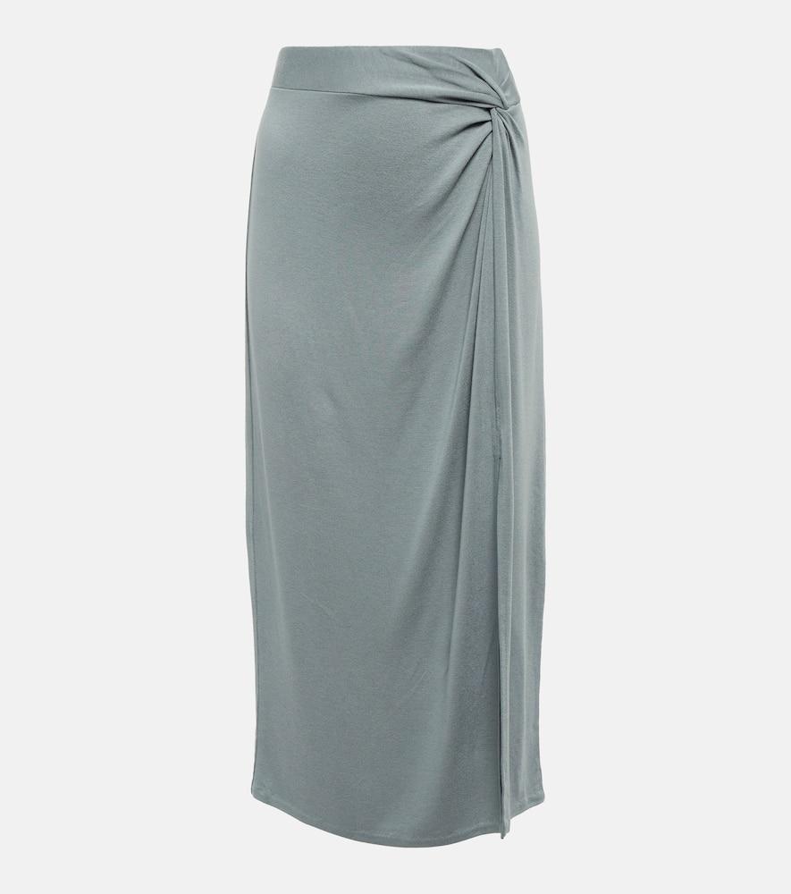 vince side twist midi skirt