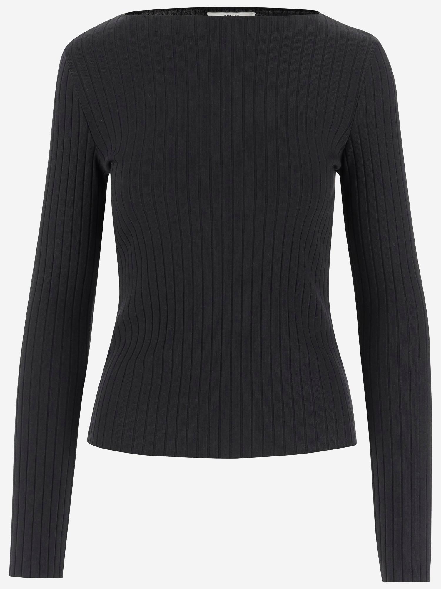 vince stretch cotton blend sweater