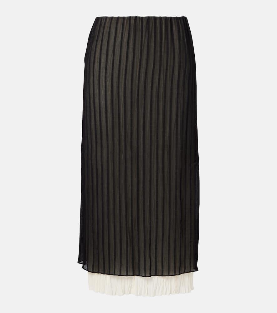 vince striped midi skirt