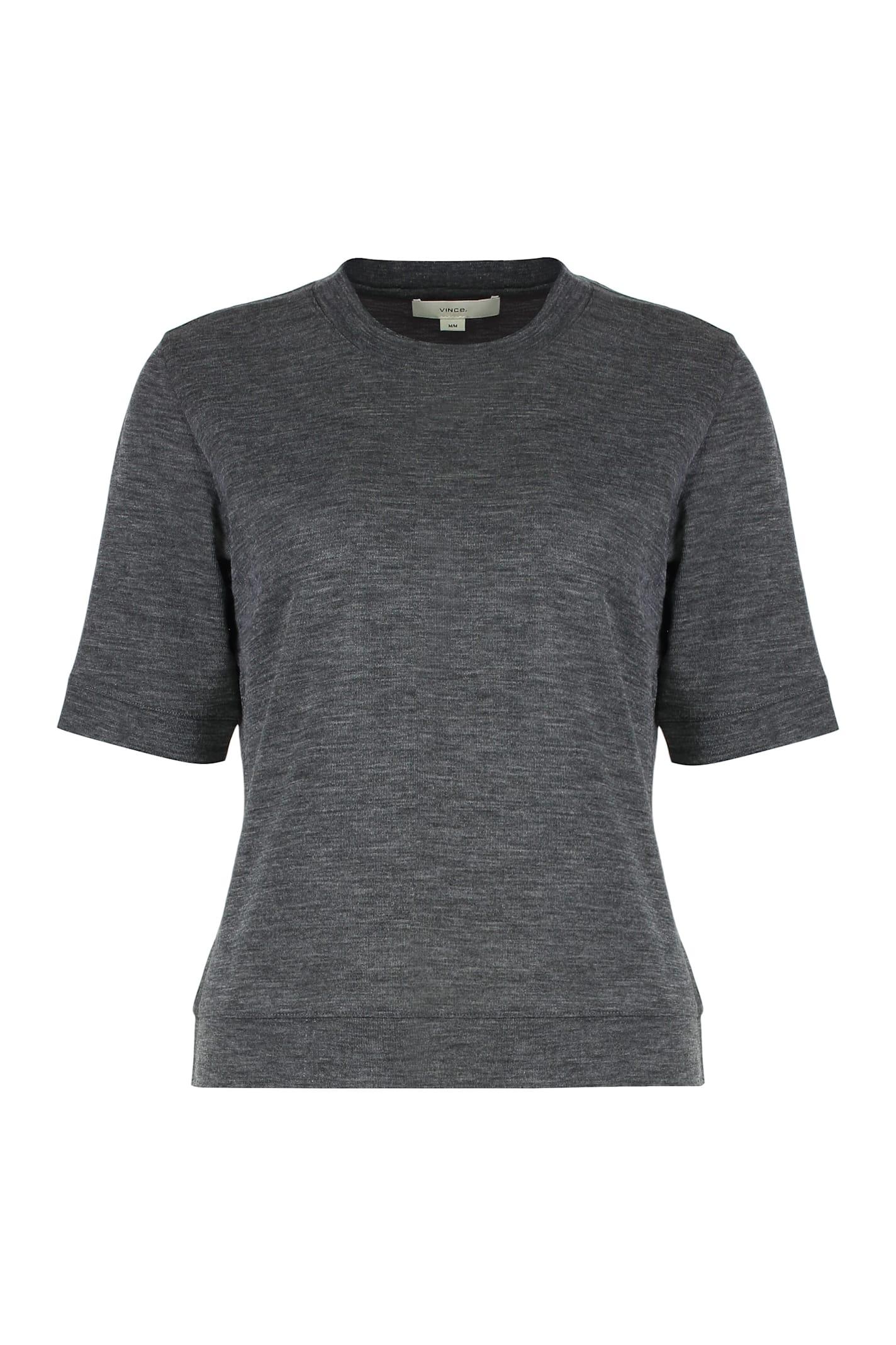 vince t-shirt in wool fabric