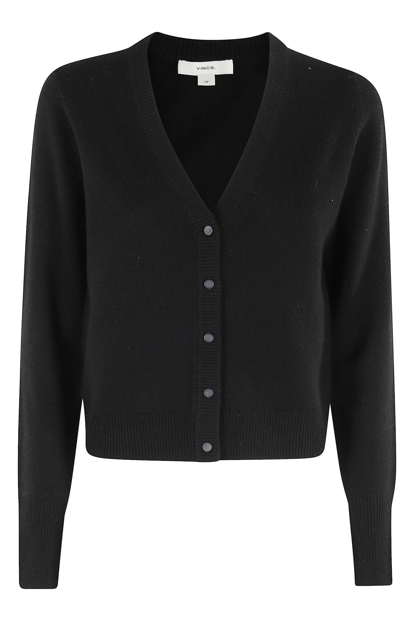 vince v button cardigan